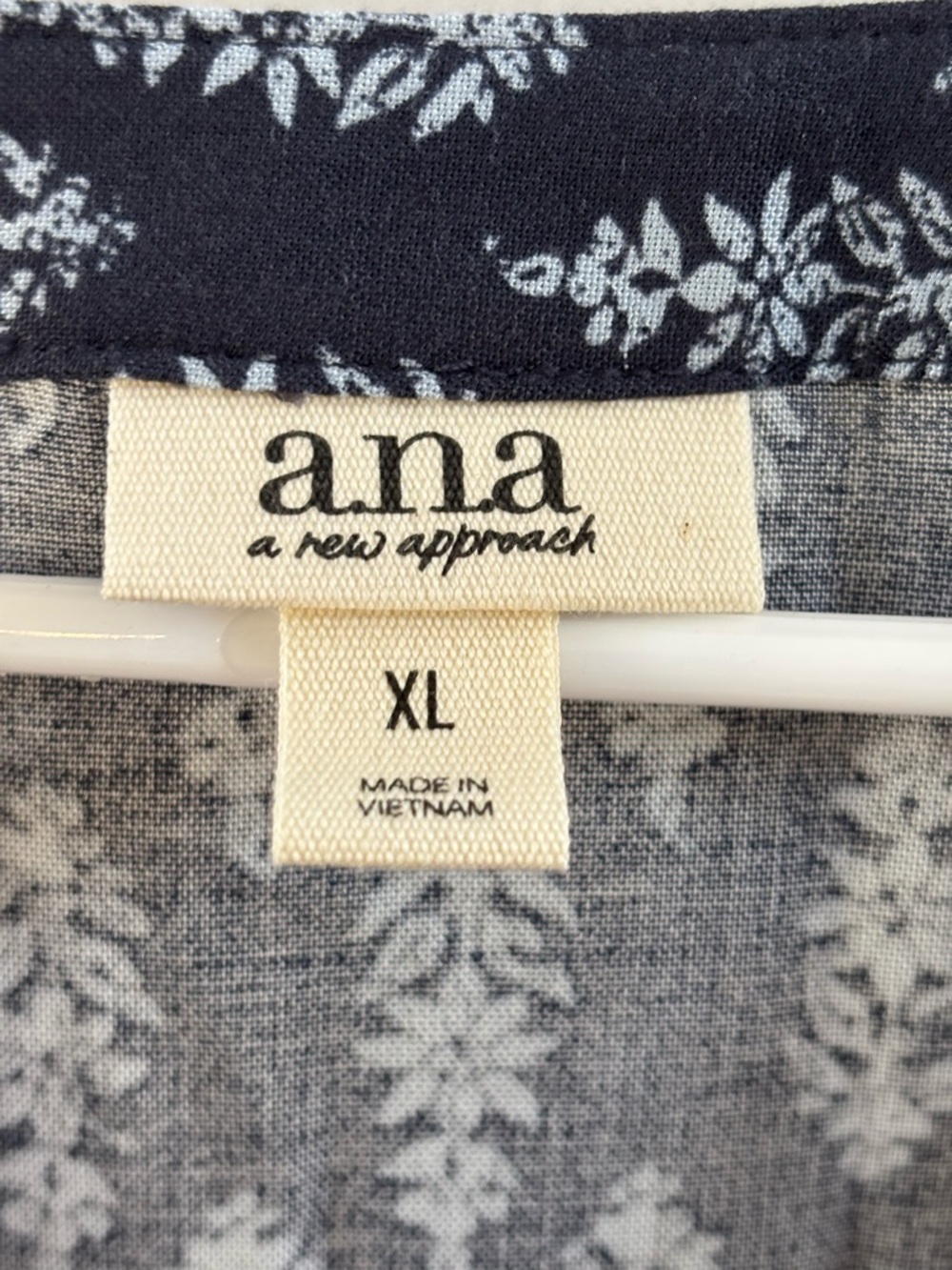 a.n.a A New Approach Blue White Floral Tunic Dress XL Short Sleeve - Picture 2 of 11